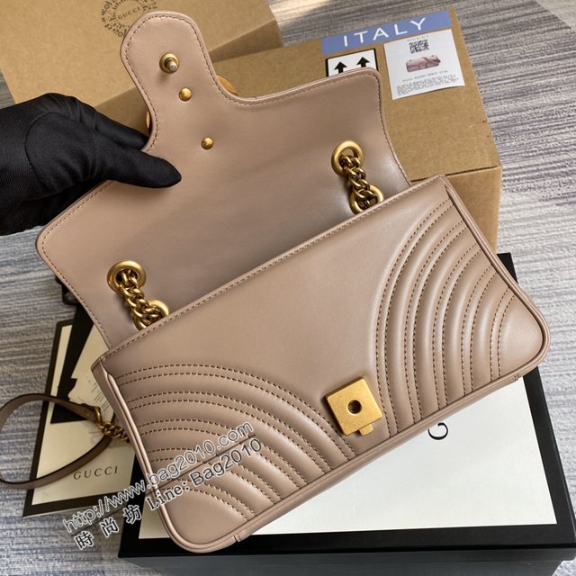 Gucci新款原廠皮女包 古馳Marmont系列小號鏈條肩背包 Gucci經典款斜挎女包 443497  ydg3148
